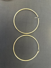 14k Earring big hoop diamond cut 3 1/2 mm