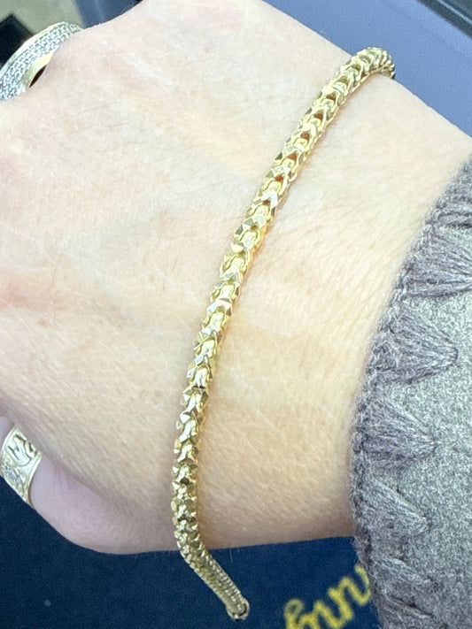14k bracelet yellow gold solid franco men 8 1/2