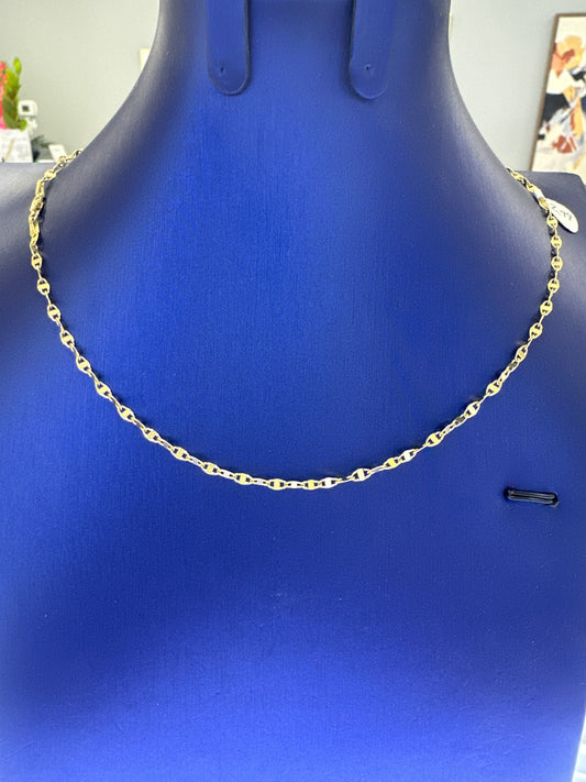 14k Necklace mirror chocker style 18” 3g