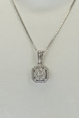 10k small diamond pendant with necklace white gold