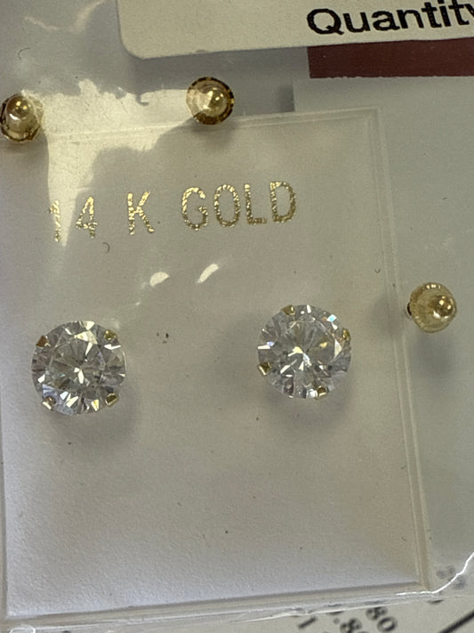 14k earring round 6mm