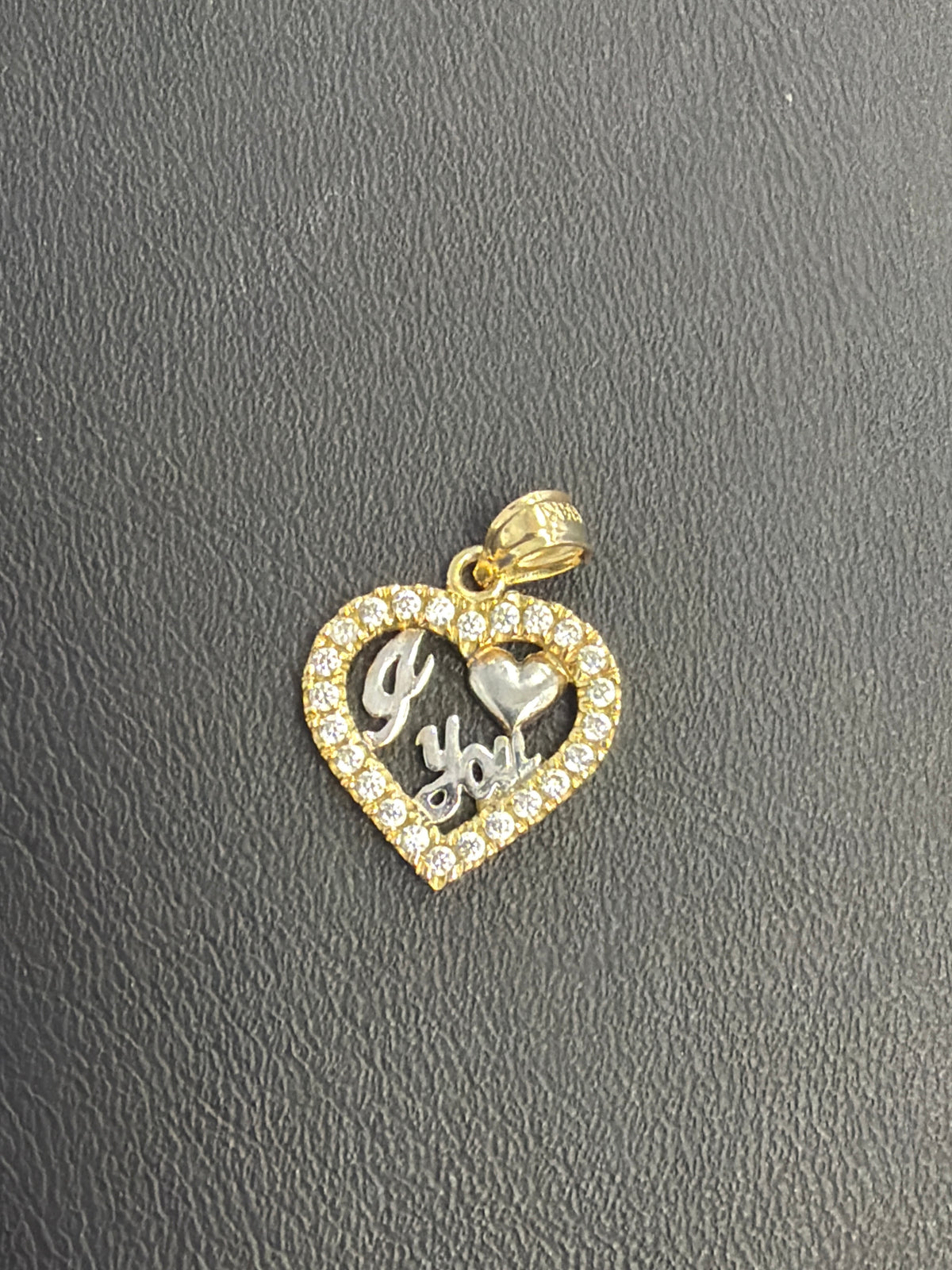 14k "I love you" heat pendant