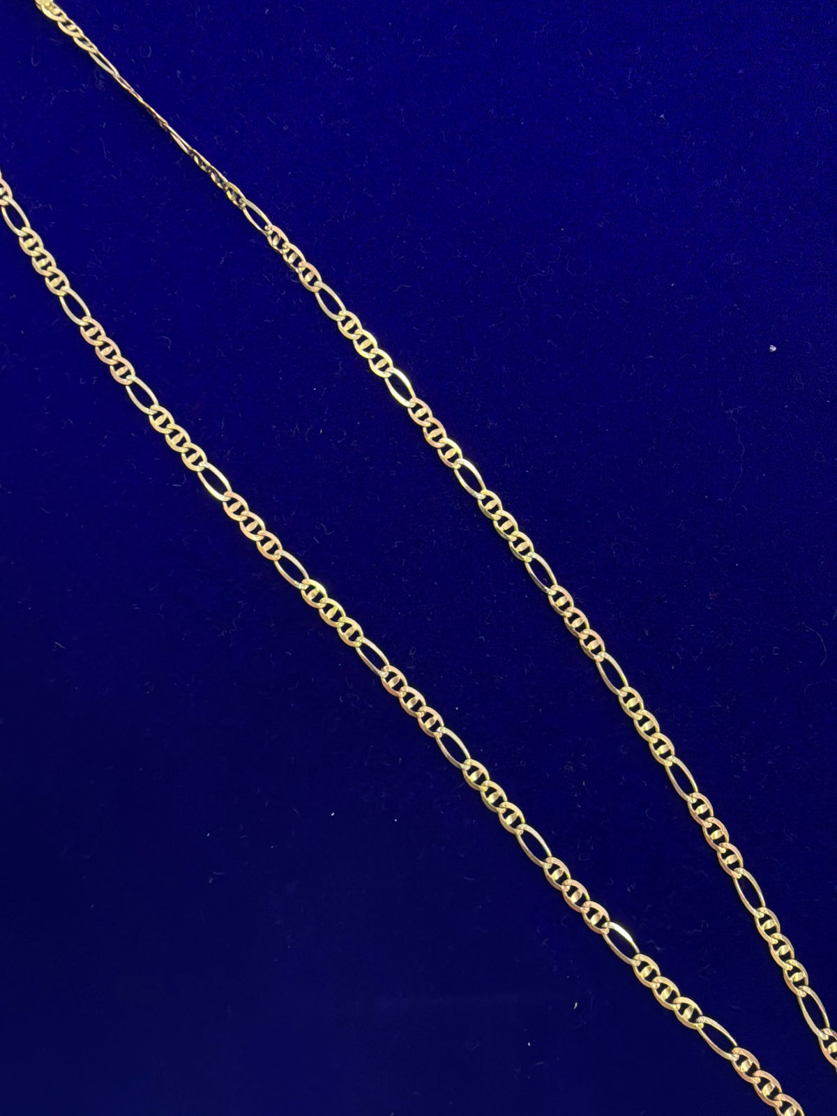 14k figaro with lines 22"