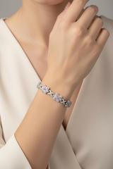 Silver moissante bracelet with pink stones butterflies 3.83ct a tímeles piece