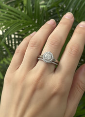 14k ring 2 duo set white gold ring matrimonio engagement