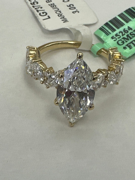 14k LADIES ENGAGEMENT RING SET 4.51CT SQUARE DIAMOND 14K GOLD