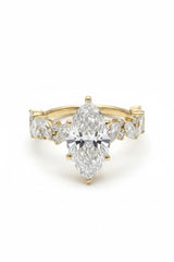 14k LADIES ENGAGEMENT RING SET 4.51CT marquee’s stone shape DIAMOND
