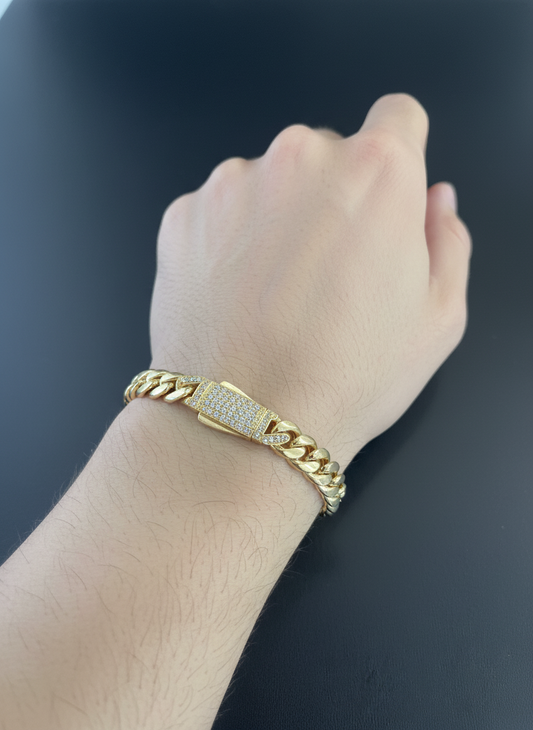 14k Monaco semisolid bracelet 8” 7mm