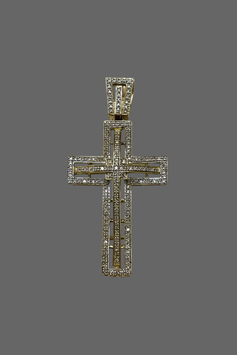 10k 0.20ct diamond cross pendant