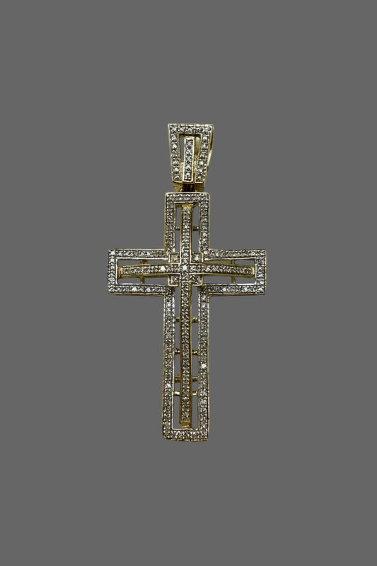 10k 0.20ct diamond cross pendant