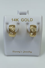 14k Small hoop earring huggies that hug your ear in harmony