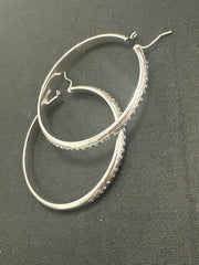 14k Earring big hoop white gold