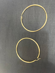 14k Earring big hoop diamond cut 3 inches