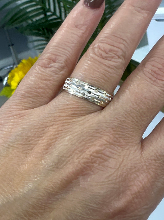 14k band aro diamond cut style size #10 6mm