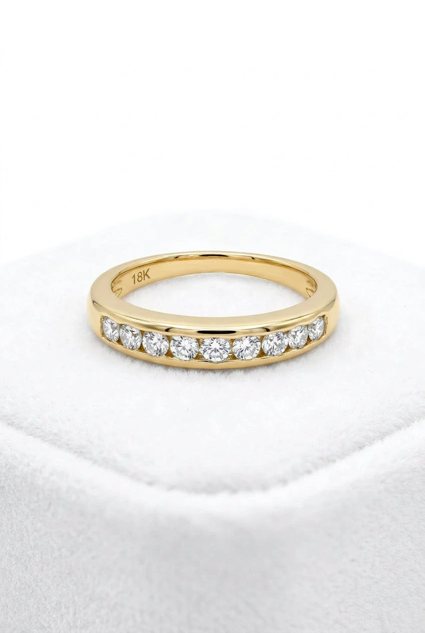 18k gold .25ct diamond band ring ladies size #5