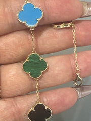 14k bracelet clover multicolored