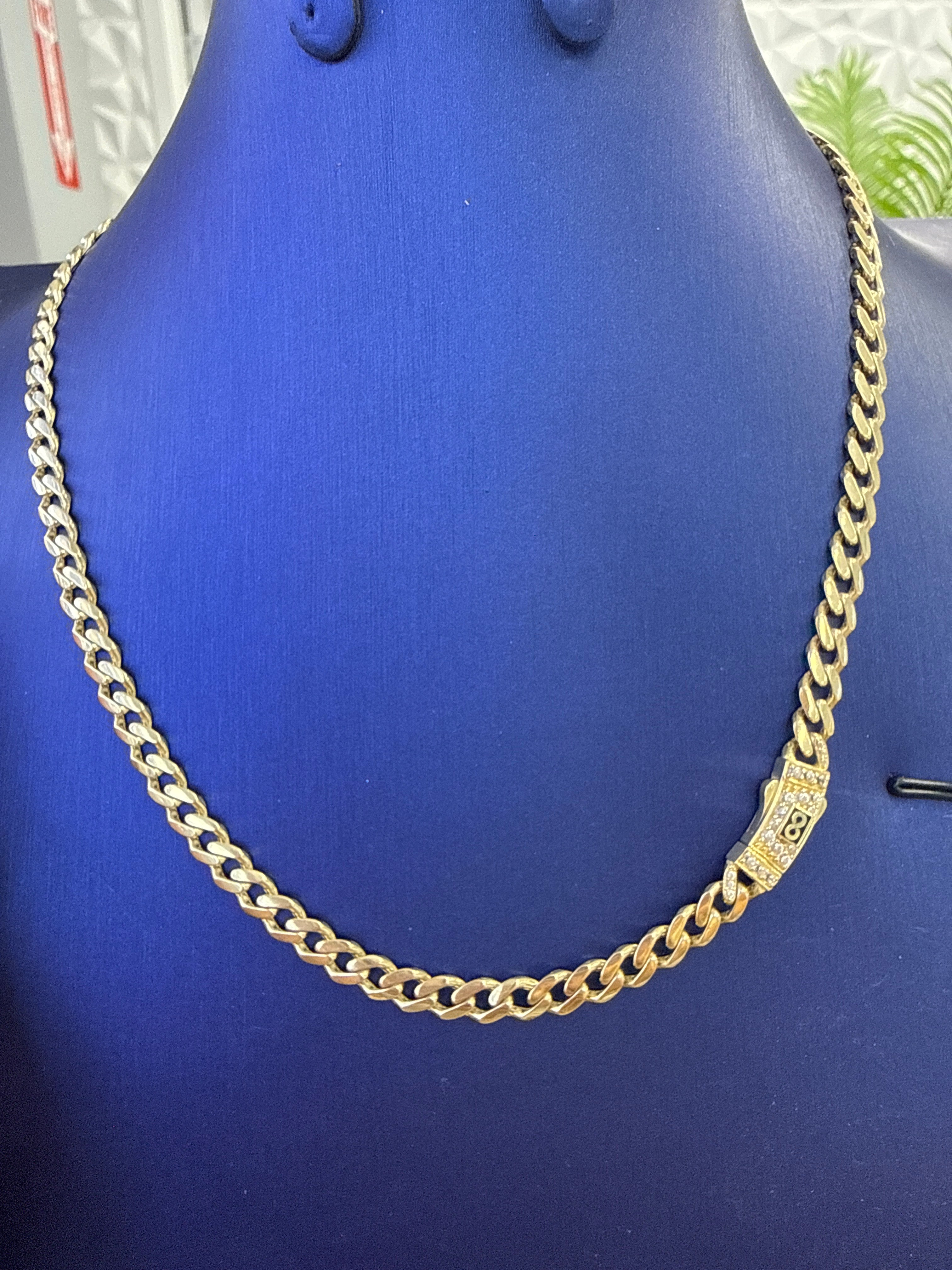 14k yellow gold monaco necklace choker 16” 10.78g 5mm
