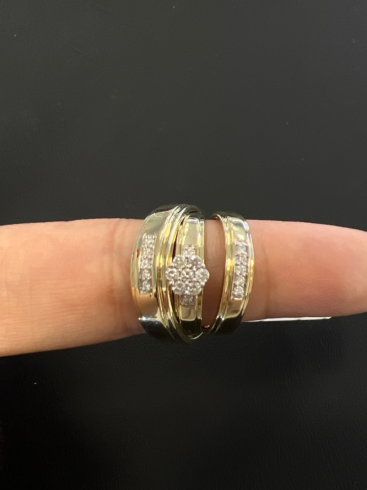 10k gold trio rings with .30ct diamonds