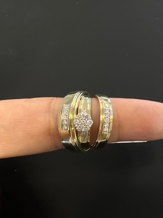 10k gold trio rings with .30ct diamonds