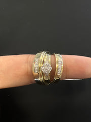 10k gold trio rings with .30ct diamonds