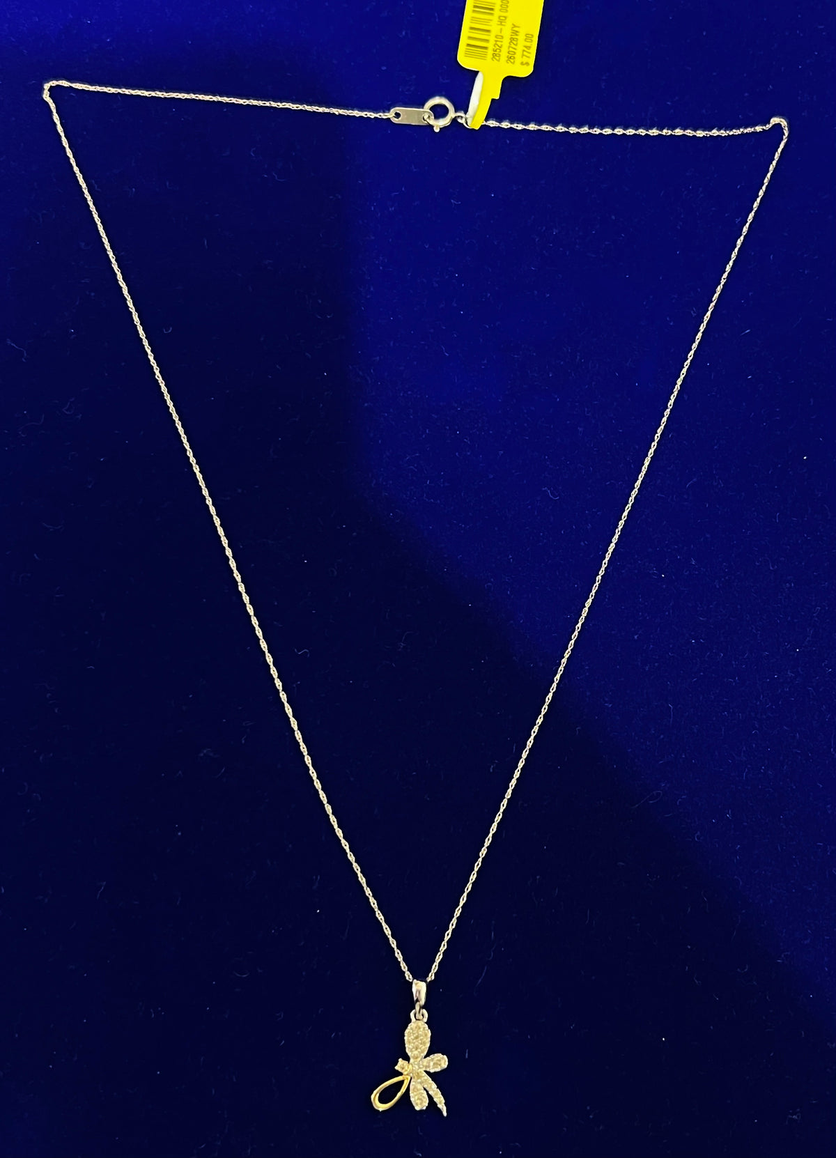 10k white and yellow gold necklace with 0.20ct diamond