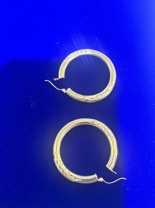 14k Earring big hoop yellow gold