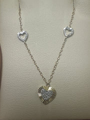 10k diamond pendant with necklace yellow gold heart