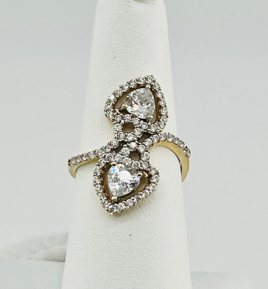 14k heart infinity ring with stones