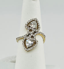 14k heart infinity ring with stones