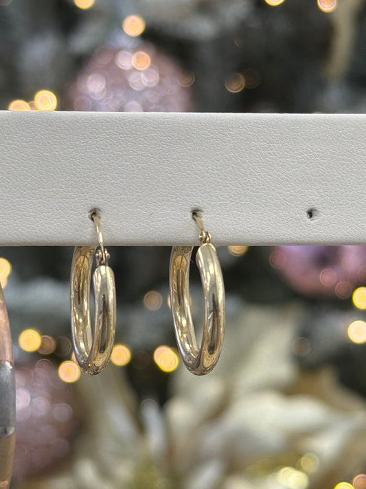 14k plain gold hoop earrings