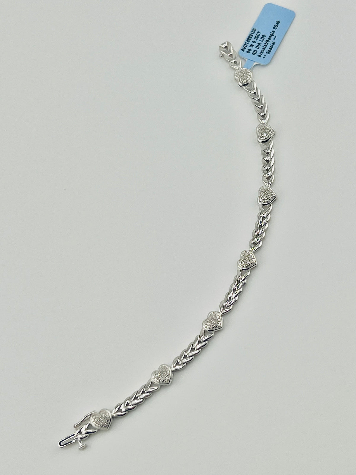 925 Silver bracelet with diamonds heart .25ct