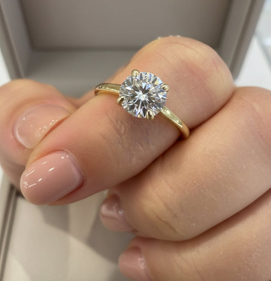 14k Diamond Engagement ring lab diamond 2.00 ct