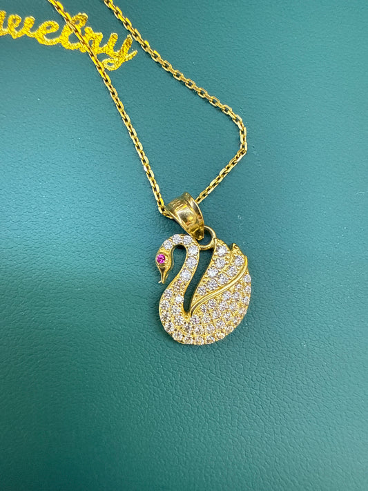 14k necklace swan 4g 16”