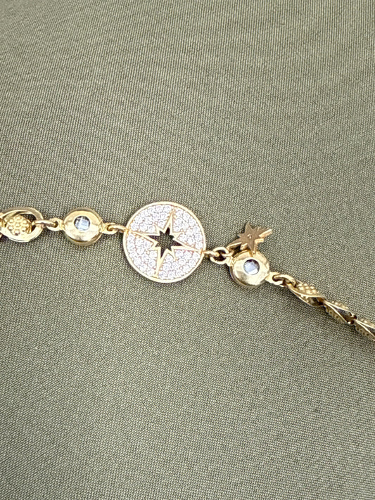14k bracelet lion with stones