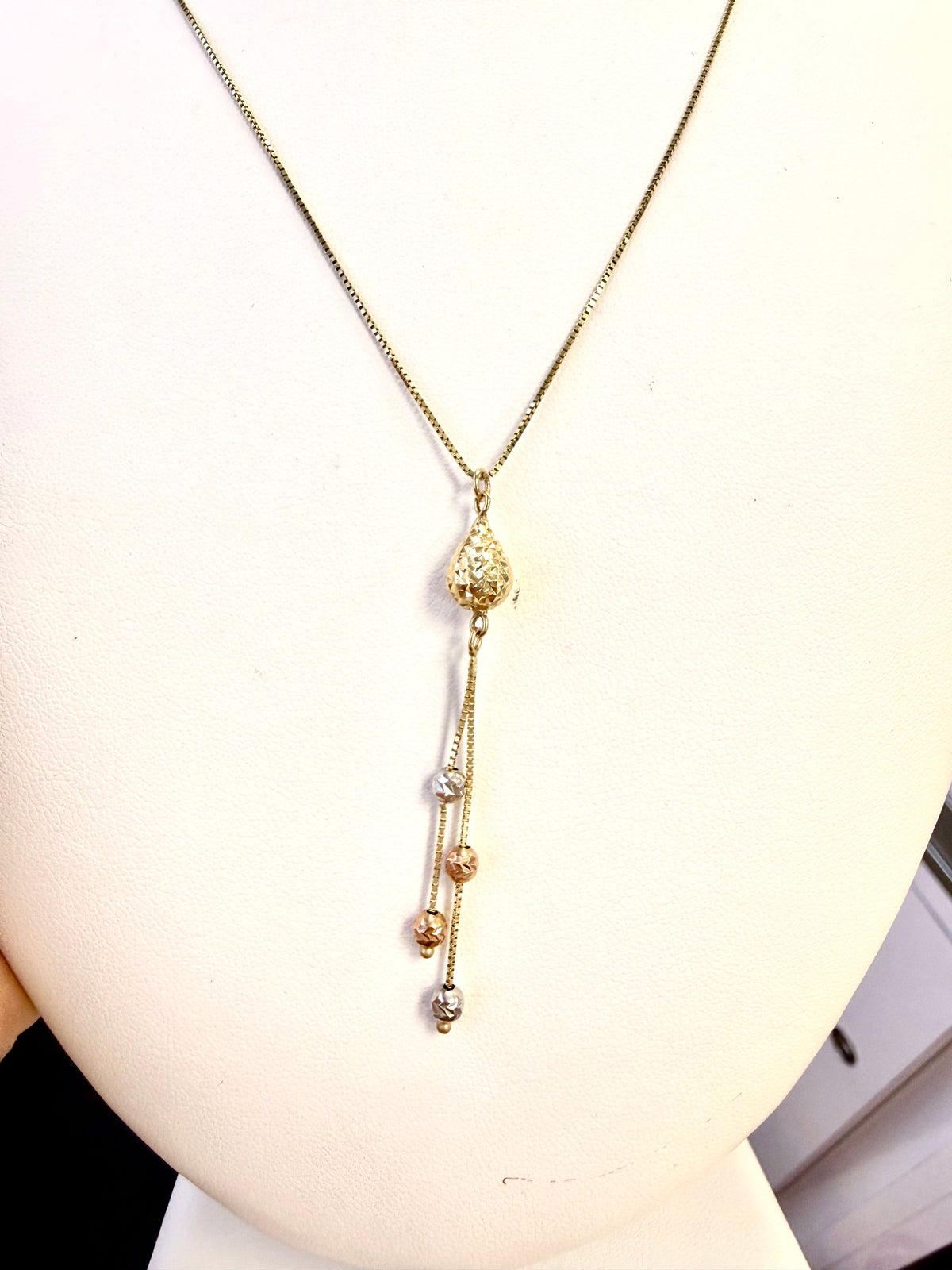 14k 3 color necklace choker