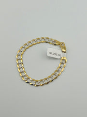 14k Cuban two tones bracelet