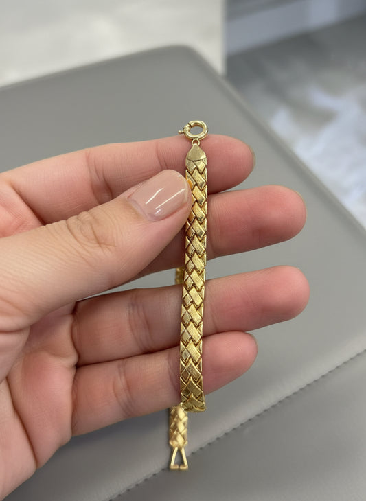 14k Yellow gold solid bracelet ladies