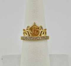 14k Quince (15) crown with stones