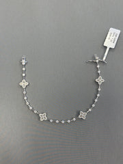 Silver moissante clover bracelet 2.63ct