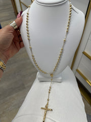 14k Rosary  yellow gold rosary rosario 24” necklace