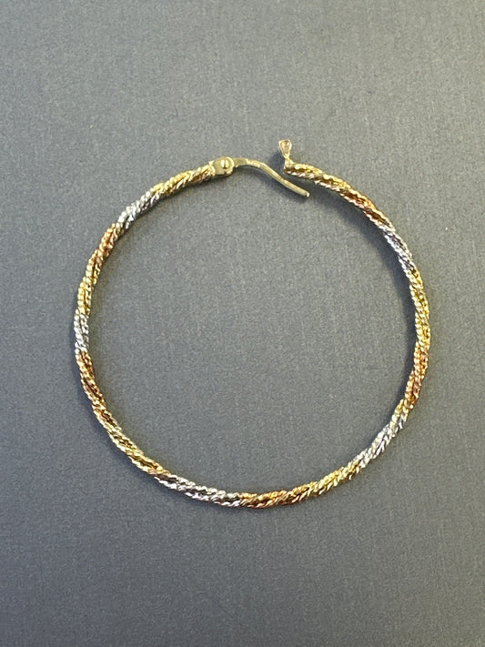 14k ladies hoops 3 color