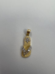 14k pendant flip flop w/ stones