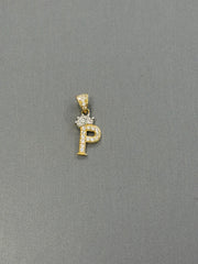 14k letter P pendant with Cz’s stones