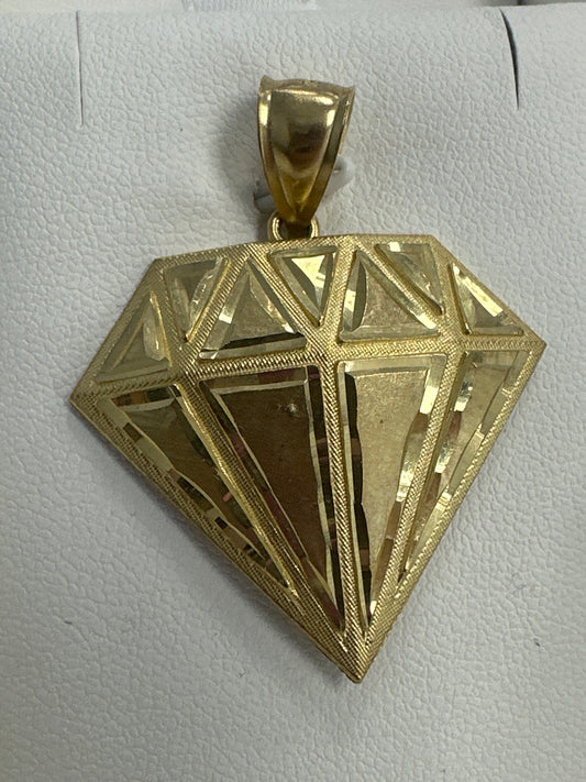 14k diamond design pendant