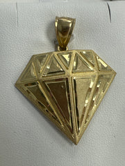 14k diamond design pendant