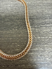 14k necklace rose gold flat doble franco diamond cut 49g 26” on Sale oro rosa
