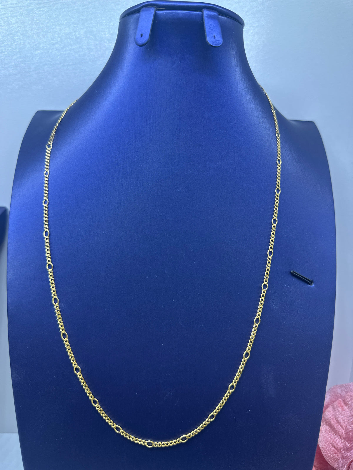 14k Necklace figaro style tones 23.5” 3.3mm