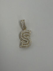 10k letter S pendant with Cz’s stones