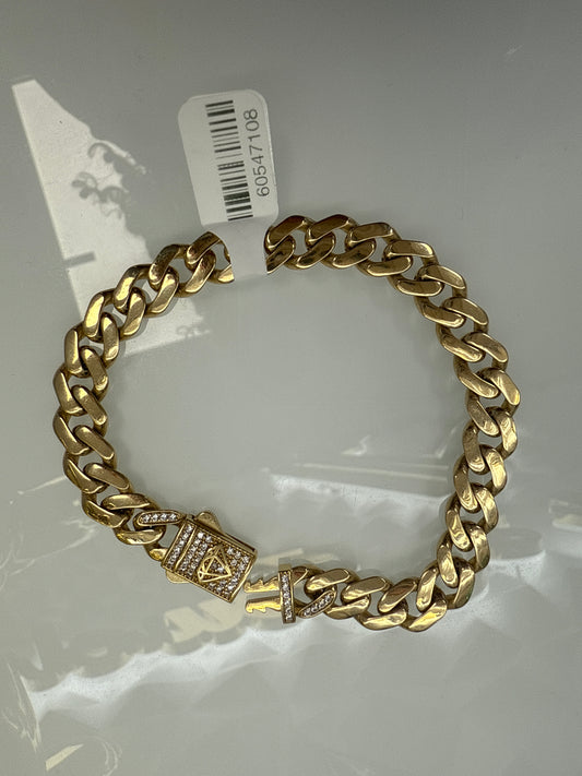 14k Monaco bracelet with diamond cut  8” 8.5mm 14g