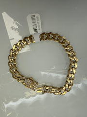 14k Monaco bracelet with diamond cut  8” 8.5mm 14g